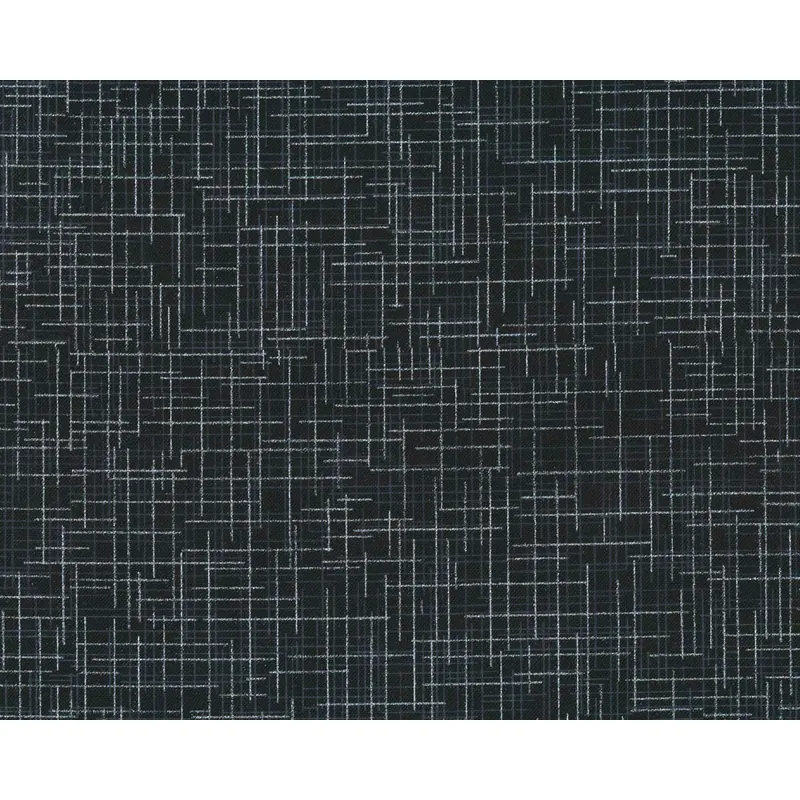 Patchworkstoff QUILTER'S LINEN METALLIC, Karo-Schraffur, schwarz-silber metallic