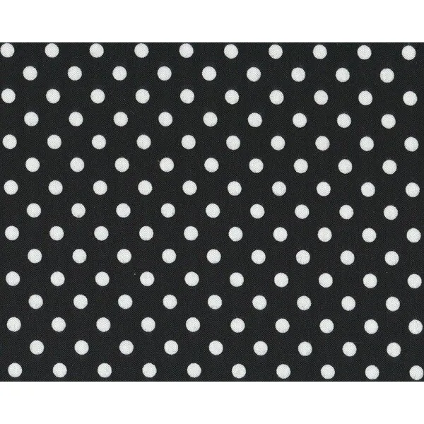 Patchworkstoff "Quilters Basic", große regelmäßige Punkte, schwarz-weiß