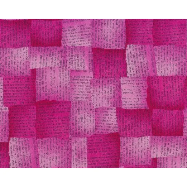Patchworkstoff QUILTERS BASIC PERFECT, französischer Text, pink