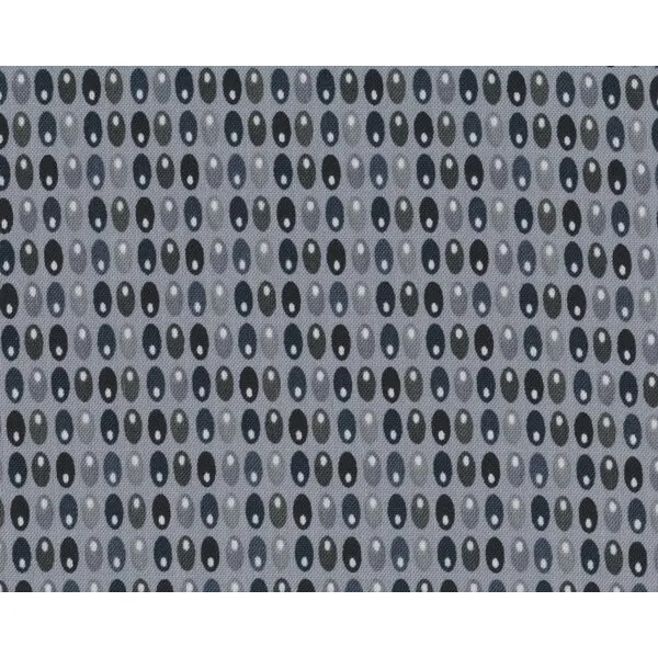 Patchworkstoff QUILTERS BASIC PERFECT, regelmäßige Mini-Ovale, grau-schwarz