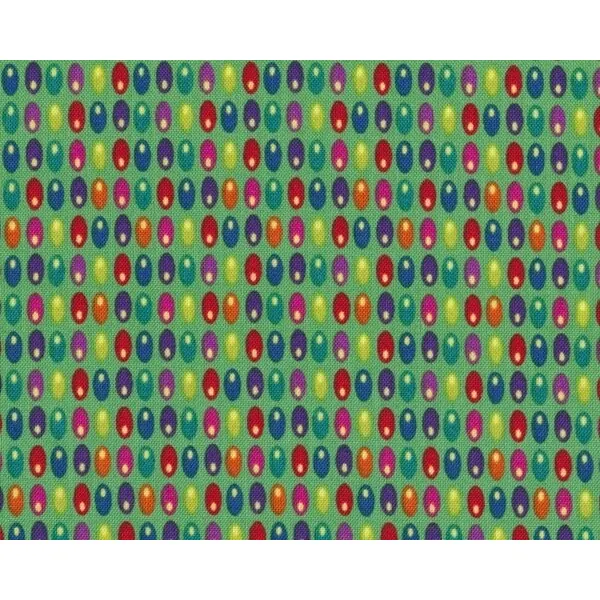 Patchworkstoff QUILTERS BASIC PERFECT, regelmäßige Mini-Ovale, grün-rot