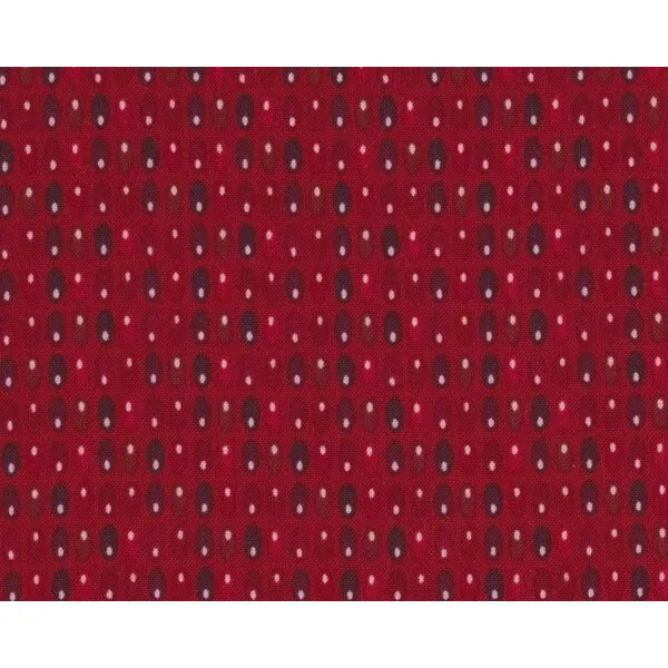 Patchworkstoff QUILTERS BASIC PERFECT, regelmäßige Mini-Ovale, stumpfes dunkelrot