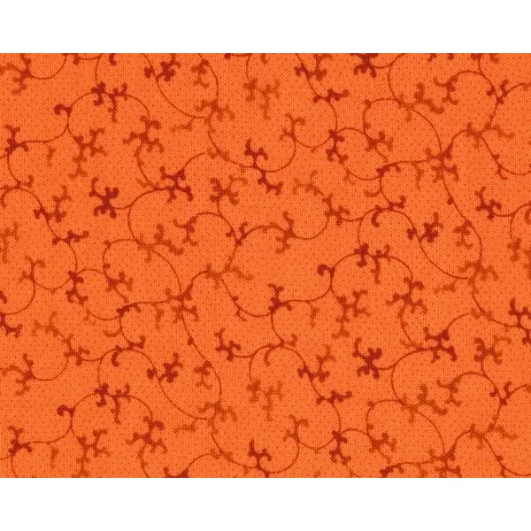 Patchworkstoff QUILTERS BASIC PERFECT, zarte Ranken, dunkles orange