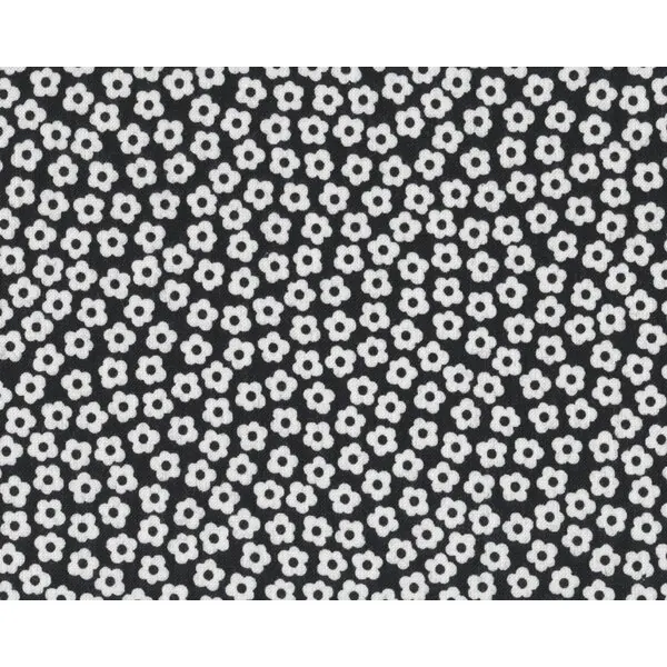 Patchworkstoff "Quilters Basic", Sreublümchen, schwarz-weiß