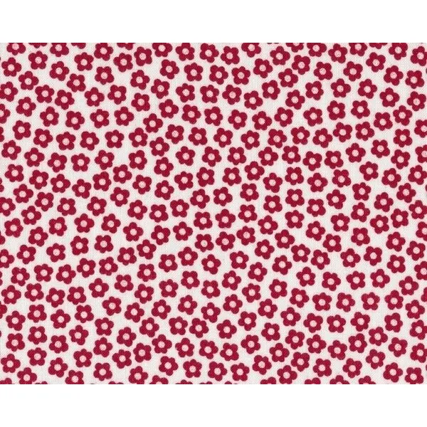 Patchworkstoff "Quilters Basic", Sreublümchen, weiß-rot