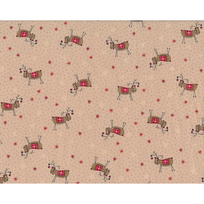 Patchworkstoff SCANDINAVIAN CHRISTMAS II, Rentiere, beige, Lecien