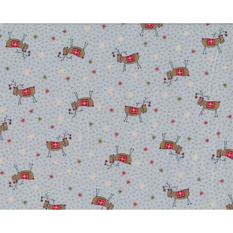 Patchworkstoff SCANDINAVIAN CHRISTMAS II, Rentiere, eisblau, Lecien