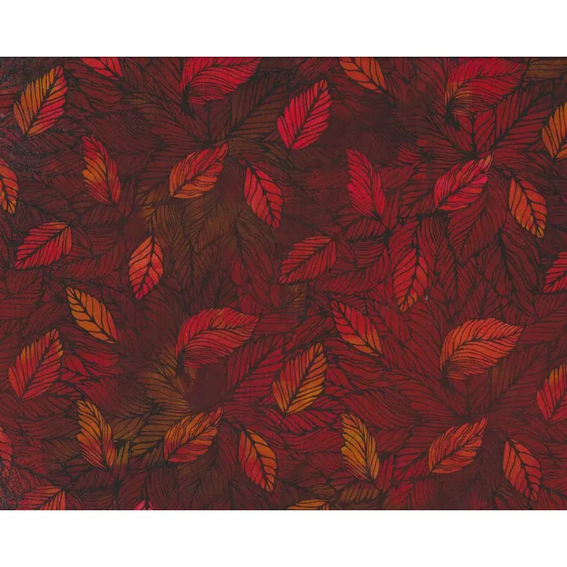 Patchworkstoff SEASONS, Blätter, orangerot, In the Beginning