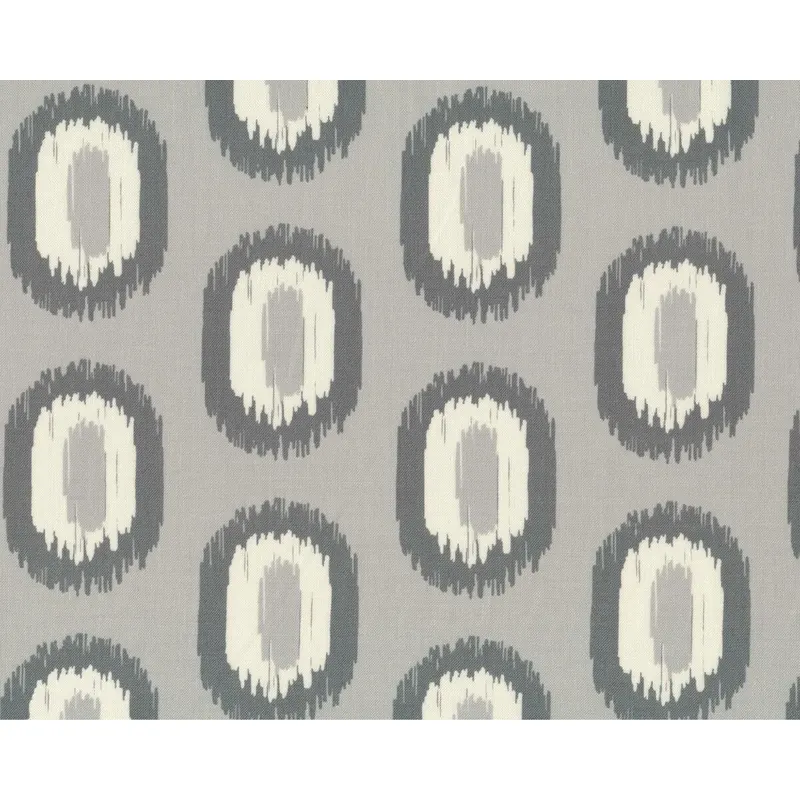 Patchworkstoff SERENITY, Ikat-Ovale, hellgrau-grau, Moda Fabrics
