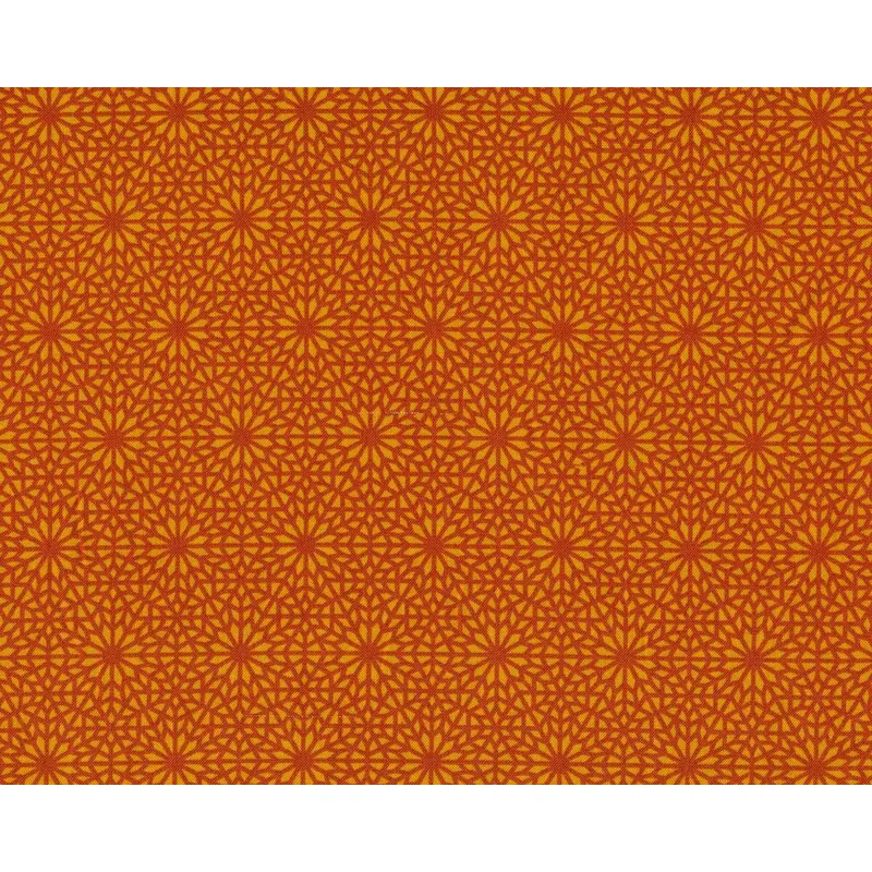 Patchworkstoff SHAMAN VISIONARY, Blüten-Netz, terracotta-orange