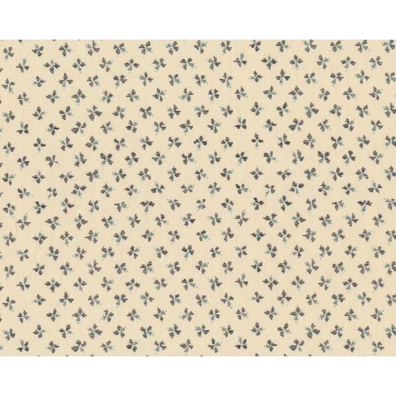 Patchworkstoff SILVER LININGS, Mini-Windräder, creme-petrolgrün, Moda Fabrics
