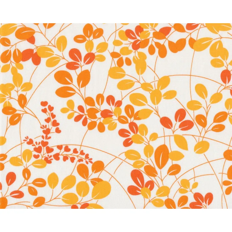 Patchworkstoff SIMPLY COLORFUL, Blattzweige, gebrochenes weiß-orange, Moda Fabrics