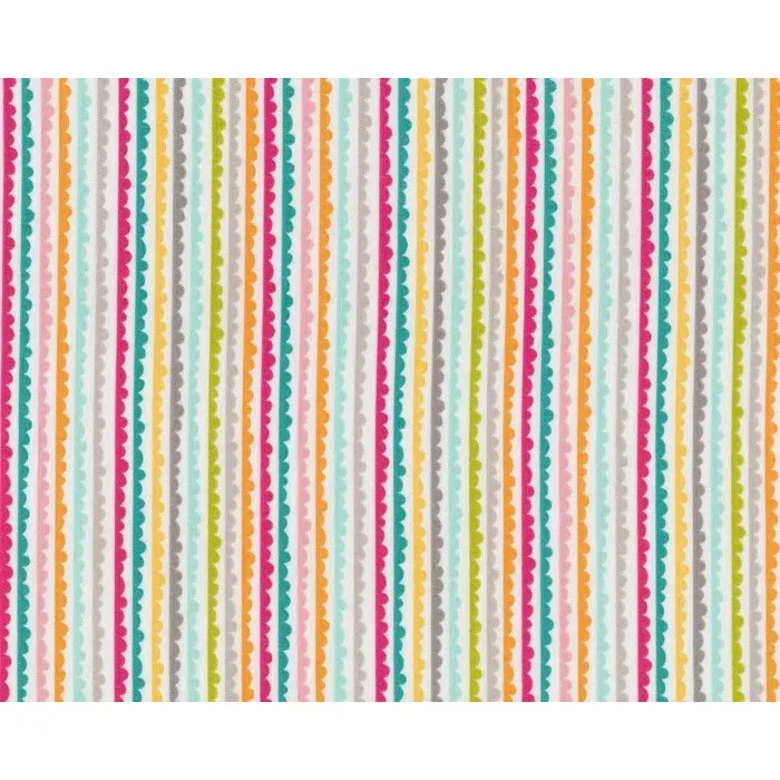 Patchworkstoff SNAPSHOTS, Wellen-Streifen, pink-orange-weiß