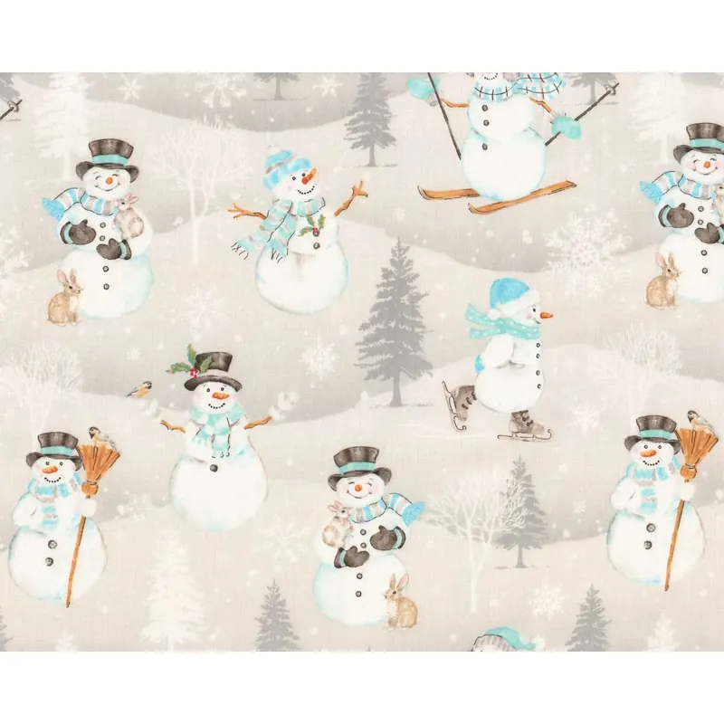 Patchworkstoff SNOW VALLEY, Schneemänner, Wilmington Prints