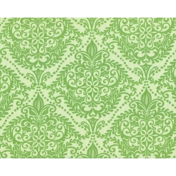 Patchworkstoff SOLSTICE, Blütenornament-Medaillons, lindgrün, Moda Fabrics