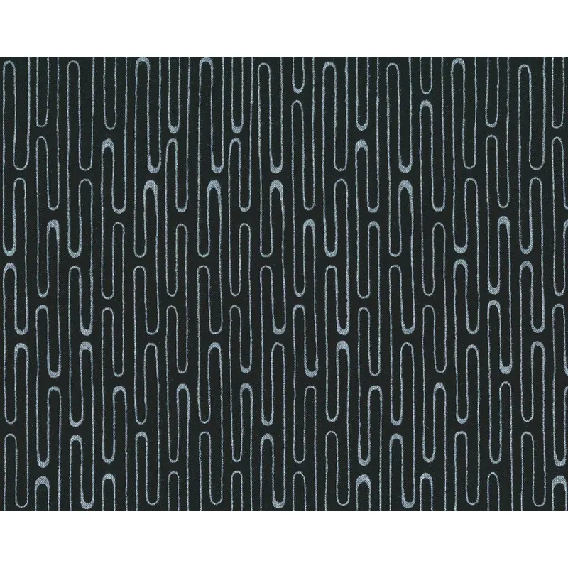 Patchworkstoff SPARKLE, Stäbchen-Wellen, schwarz-silber metallic