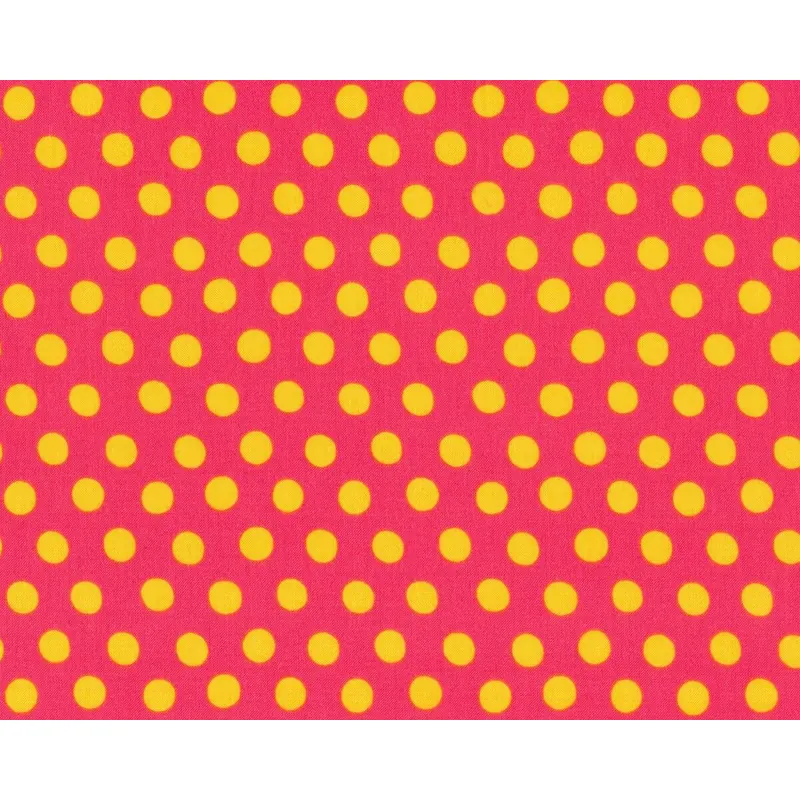 Patchworkstoff SPOT, regelmäßige Punkte, pastellrot-gelb