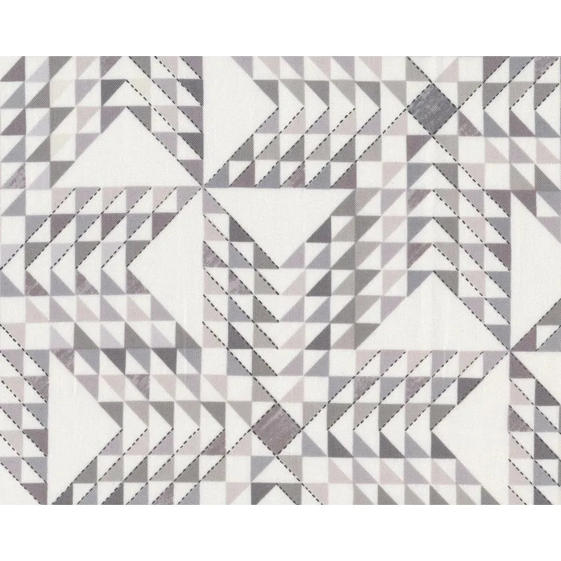 Patchworkstoff STUDIO STASH, Zacken-Muster, wollweiß-steingrau