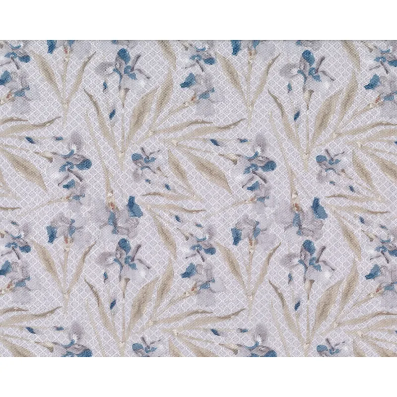 Patchworkstoff SWEET SIESTA, zarte Lilien, blaugrau-beige