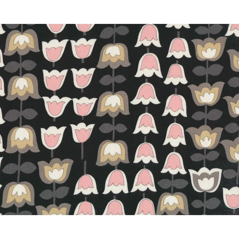 Patchworkstoff THE GHASTLIES, Tulpen, schwarz, Alexander Henry