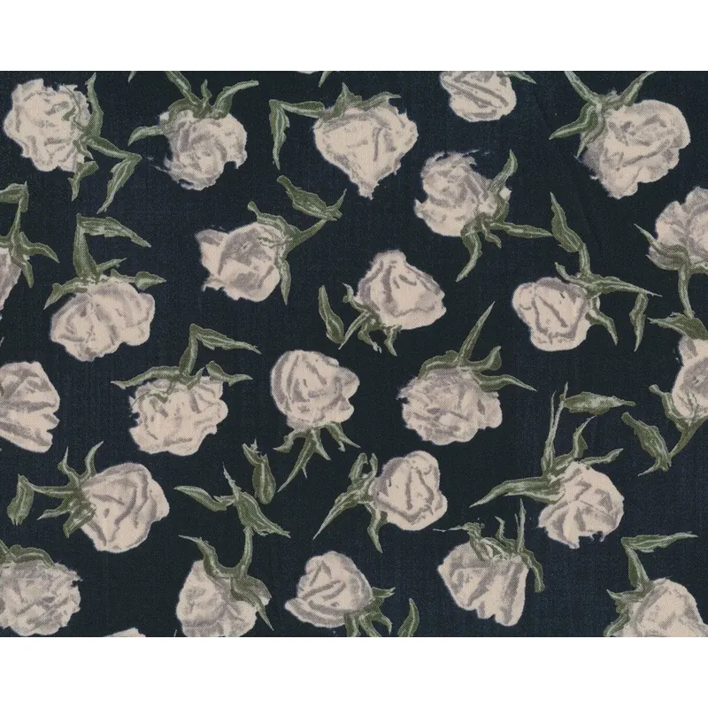 Patchworkstoff THE WORDSMITH, Rosen, nachtblau-helles beige, Moda Fabrics