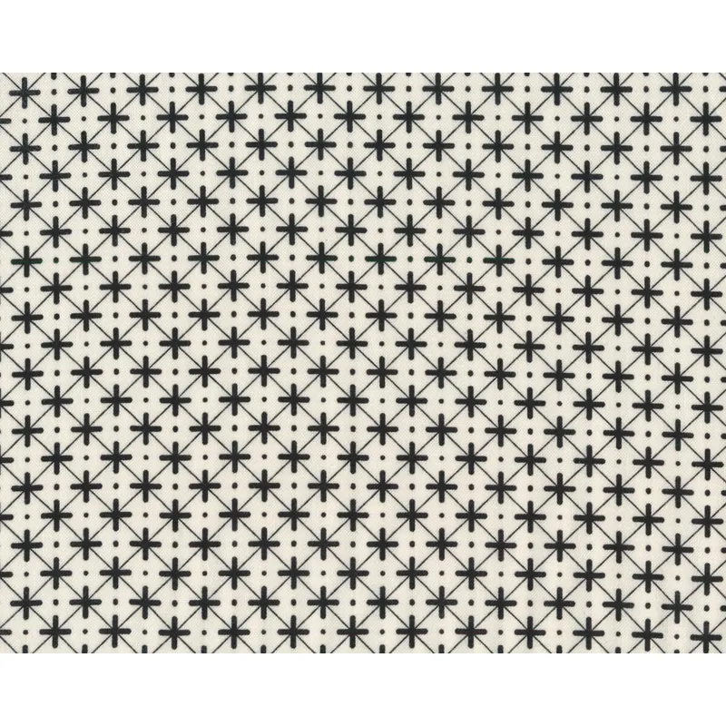Patchworkstoff TILED UP, Kreuze-Raster, schwarz