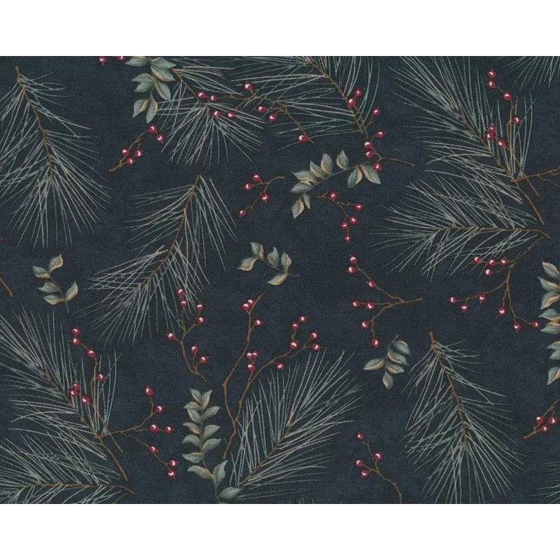 Patchworkstoff TOWN SQUARE, Kiefern-Zweige, anthrazit, Moda Fabrics