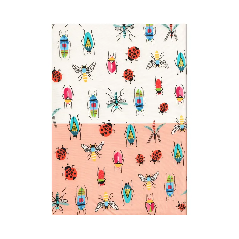 Patchworkstoff TROPICAL TYPES, Insekten, gebrochenes weiß-aprikot