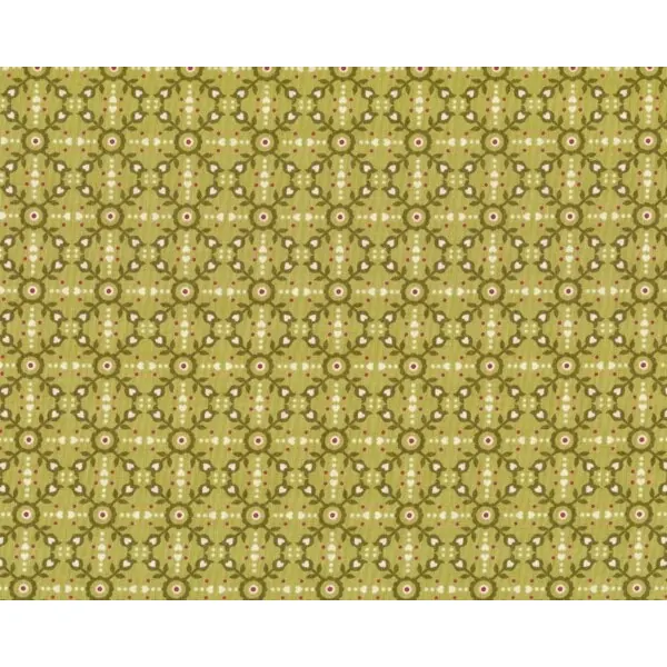Patchworkstoff TWEET FOR TWO, Fliesen-Ornament-Muster, hellgrün-olive