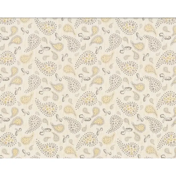 Patchworkstoff TWEET FOR TWO, Paisleys, wollweiß