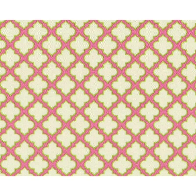 Patchworkstoff UP PARASOL, Ornament-Rauten-Gitter, kräftiges rosa