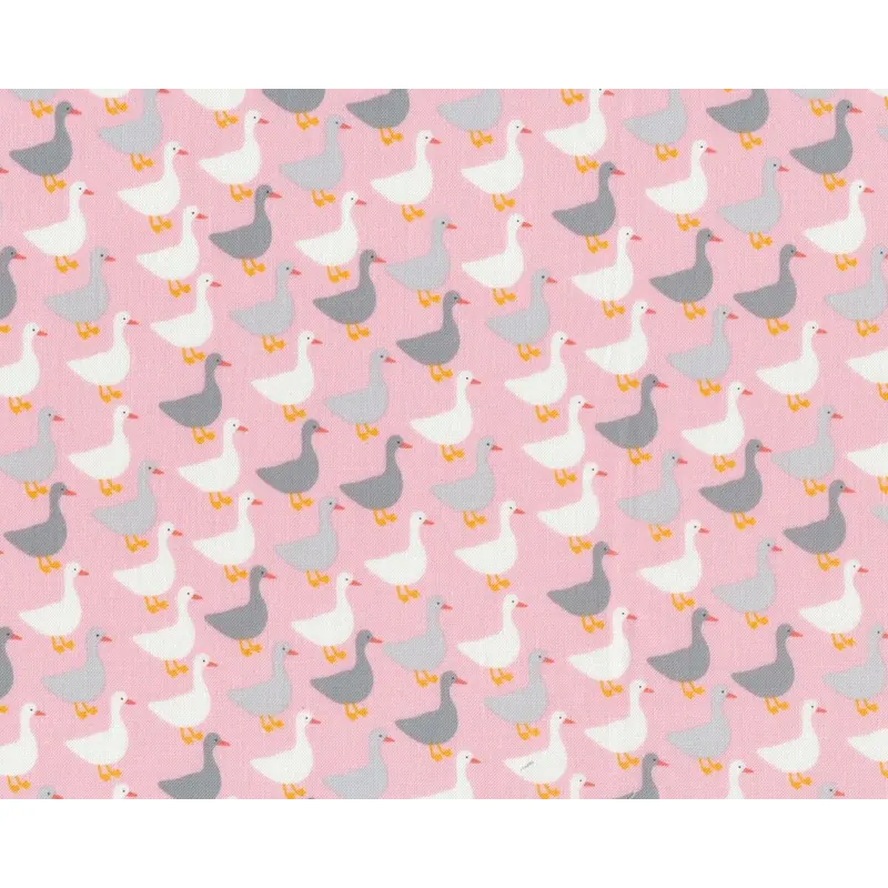 Patchworkstoff URBAN ZOOLOGIE MINI, Gänse, hellrosa-weiß-grau