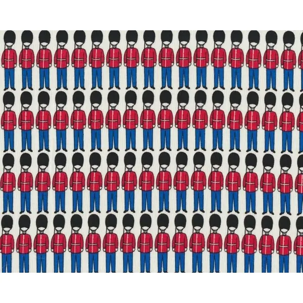 Patchworkstoff VERY BRITISH, Garde der Queen, rot-blau