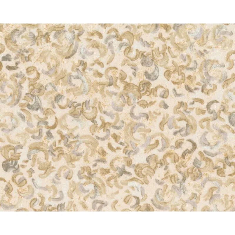 Patchworkstoff VINCENT VAN GOGH, Blick auf Auvers, Kringel-Vordergrund, natur-dunkelbeige