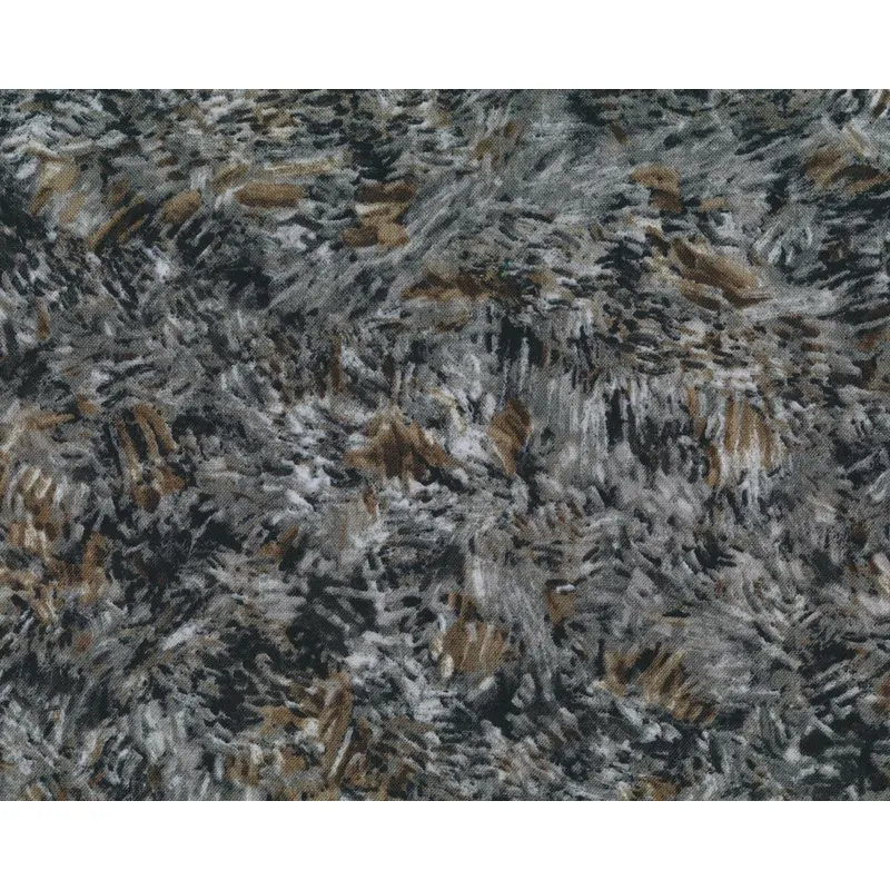 Patchworkstoff VINCENT VAN GOGH, Weizenfeld mit Raben, Getreide-Strichel, steingrau-schwarz