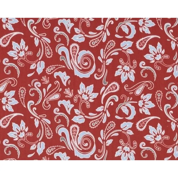 Patchworkstoff "Vintage Groove" mit Paisley-Blüten, rostrot