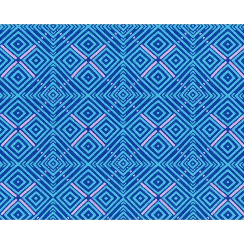 Patchworkstoff VIOLETTE TOWN, Rauten-Raster, blau-kräftiges türkis