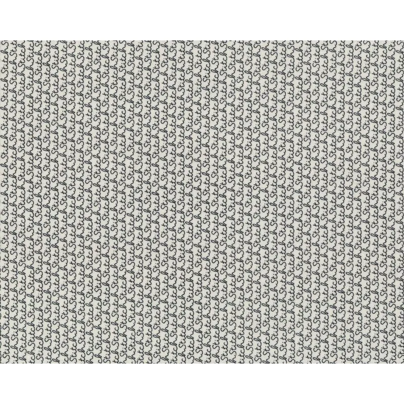 Patchworkstoff VOLUME II, Schreibschrift, gebrochenes weiß-schwarz, Moda Fabrics
