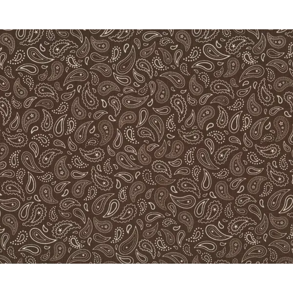 Patchworkstoff "Wanna be a Cowboy" mit kleinem Paisley-Muster, dunkelbraun