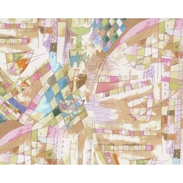 Patchworkstoff "Watercolor Garden" mit Phantasiemuster, beige-mintgrün-rosa