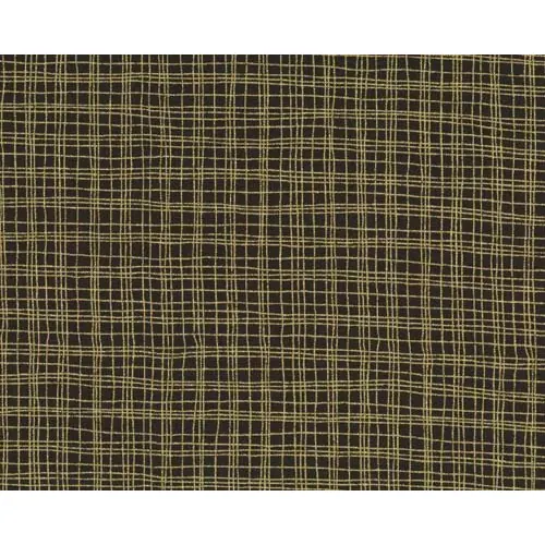 Patchworkstoff "Weihnachtsklassiker" mit goldenen Karolinien, schwarz-gold