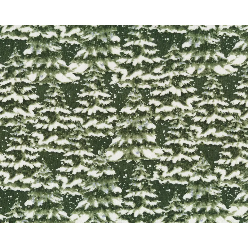 Patchworkstoff WINTER FOREST, Tannenbäume, moosgrün, Wilmington Prints