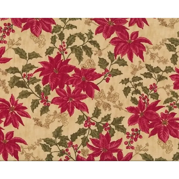 Patchworkstoff WINTERLUDE, Weihnachtsstern, pastellrot-olive, Moda Fabrics
