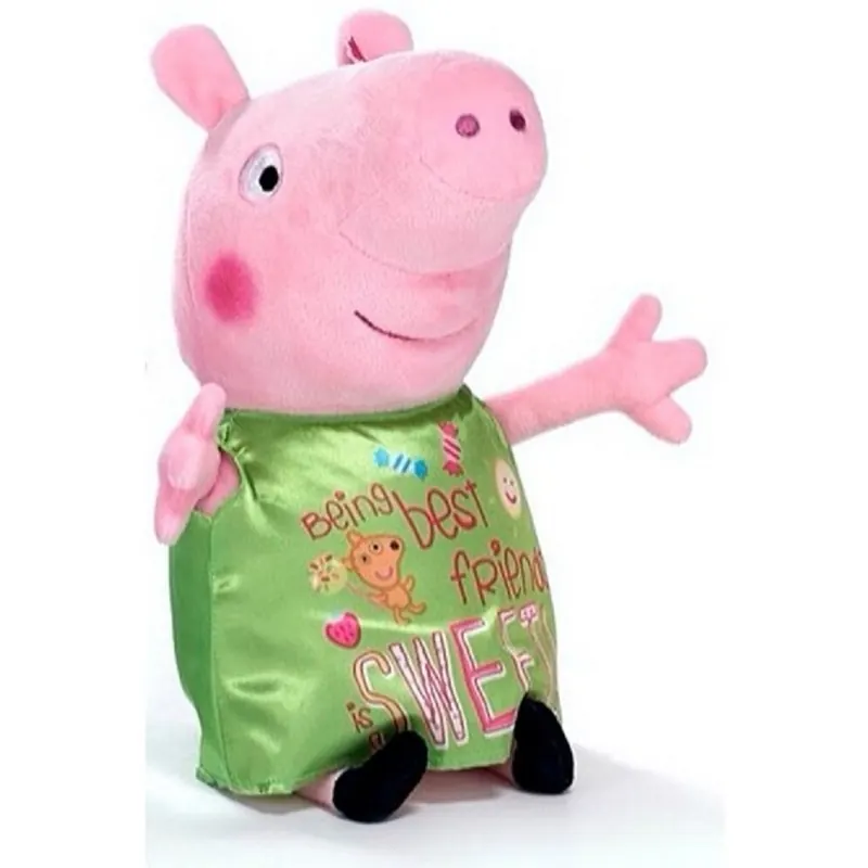 Peppa Pig grün Kuscheltier Peppa Wutz Plüschtier XXL 30 cm Stofftier Anime Kawaii Plush Stofftier Cute Plushie Halloween Weihnachten Geschenke für Kinder Peppa Wutz being best Friend grün