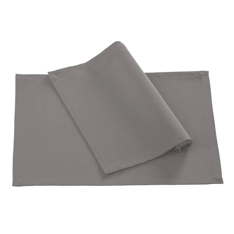 Pichler Rips uni, gerippt Tischset 6er Set 50 x 35 cm COMO Rechteck grau , 2 cm breit gesäumt