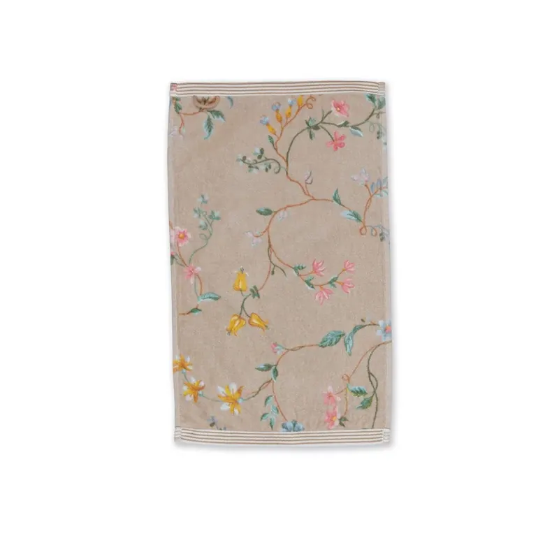 PiP Studio Handtuch Gäste Les Fleurs_Khaki_UV_UV_30x50 1 Gäste 30 x 50 cm natur