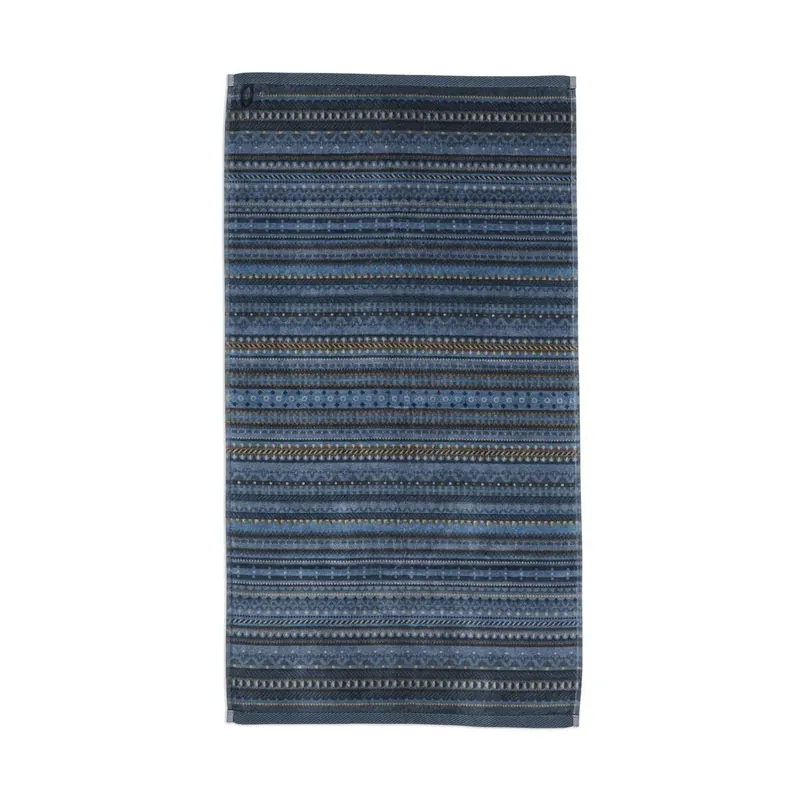 PiP Studio Handtuch Geometric Print Dark Blue Set a 3 Stk 55x100 blau