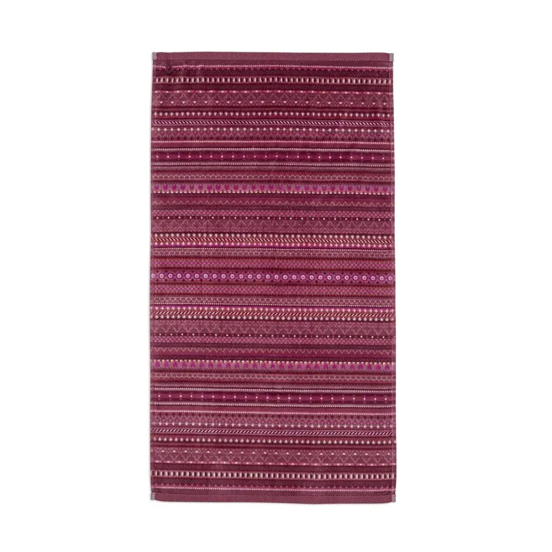 PiP Studio Handtuch Geometric Print Dark Pink Set a 3 Stk 55x100 rosa