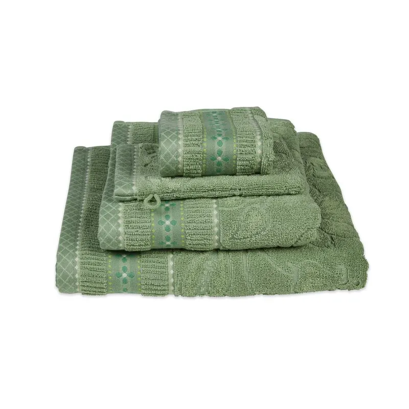 PiP Studio Handtuch Jasmin Jacquard Green Set a 3 Stk 55x100 grün