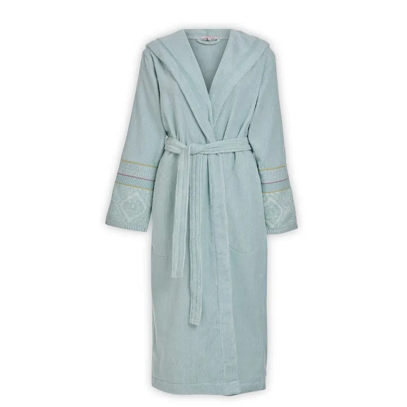 PiP Studio Heimtextilie 100% Cotton, terry, 450 GSM Ba mantel Soft Zellige Bathrobe Blue Xl XL 1 Ba mantel blau